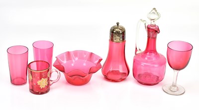 Lot 1625 - A collection of Victorian and later cranberry...