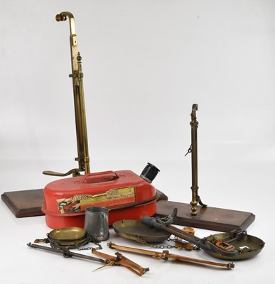 Lot 2338 - Two sets of 19th century balance scales and a...