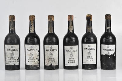 Lot 2446 - PORT; six bottles of Warre's 1963 Vintage Port...