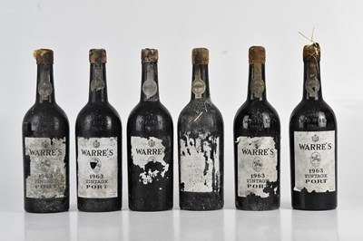 Lot 2451 - PORT; six bottles of Warre's 1963 Vintage Port...