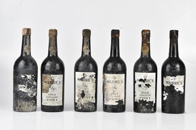 Lot 2453 - PORT; six bottles of Warre's 1963 Vintage Port...