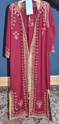 Lot 1146 - A gentleman's burgundy full length gown, with...