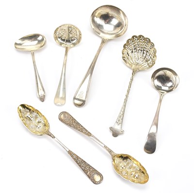 Lot 302 - A George III hallmarked silver sauce ladle,...