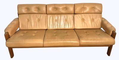 Lot 641 - EKORNES; an 'Amigo' four piece tan leather and...