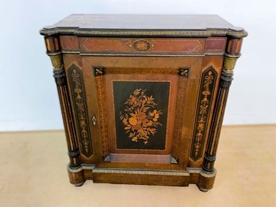 Lot 815 - A French inlaid marquetry side cabinet...