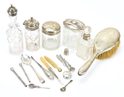 Lot 239 - Three hallmarked silver mounted dressing table...