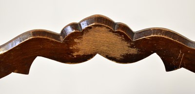 Lot 31 - A pair of mahogany high-backed ladder chairs,...