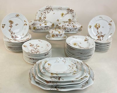 Lot 221 - G D & CIE, LIMOGES; an extensive floral part...