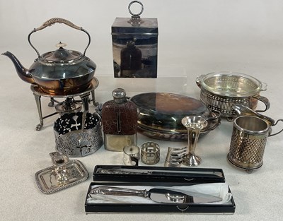 Lot 735 - CARRINGTON & CO; a silver plated square tin...