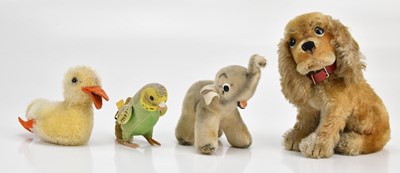 Lot 2051 - STEIFF; a budgie, height 10cm, also a mohair...