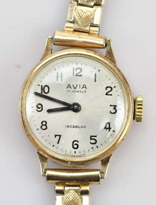 Lot 1183 - AVIA; a lady's 9ct yellow gold cased...