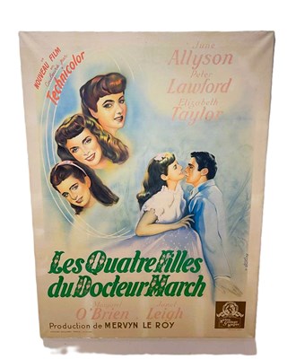 Lot 381 - A large canvas mounted French film poster,...