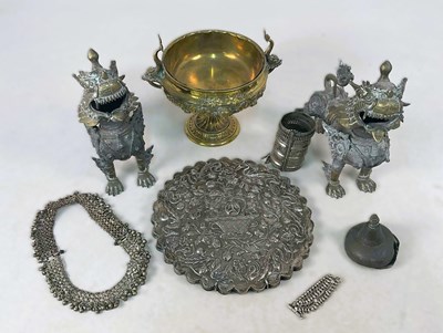 Lot 742 - A pair of heavy metal dragons, height 27cm,...