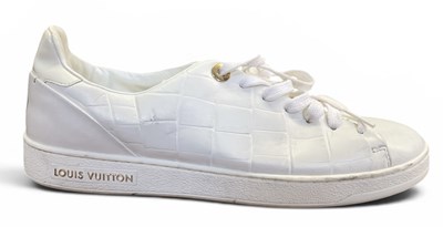 Lot 466 - LOUIS VUITTON; a pair of lady's white...