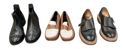Lot 446 - GRENSON; three pairs of shoes comprising a...