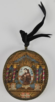 Lot 214 - A 19th century Italian reliquary, with central...