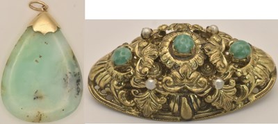 Lot 1273 - A late 19th century yellow metal seed pearl...