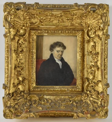 Lot 272 - A 19th century ivory portrait miniature of a...