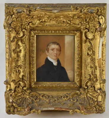 Lot 255 - A 19th century ivory portrait miniature of a...