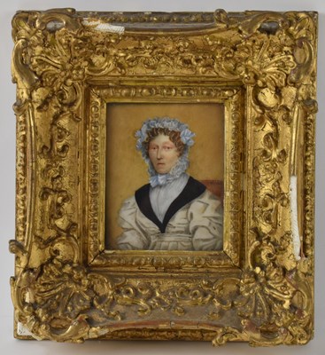 Lot 270 - A 19th century ivory portrait miniature of a...