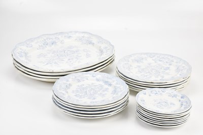 Lot 1420 - A 19th century blue and white part dinner...