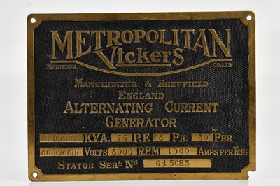 Lot 2019 - METROPOLITAN VICKERS ELECTRICAL CO. LTD; a...