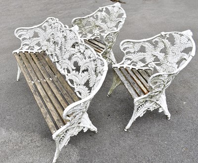 Lot 1525 - A late 19th century white painted cast...