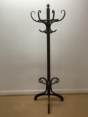Lot 782 - THONET; a bentwood half hallstand, with...
