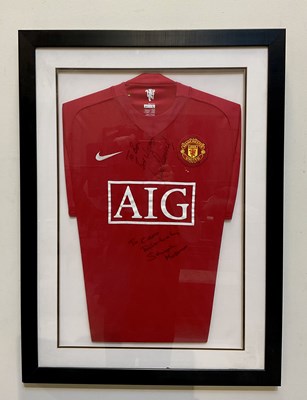 Lot 773 - MANCHESTER UNITED; an autographed shirt,...