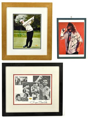 Lot 793 - LEON SPINKS; an autographed print of various...