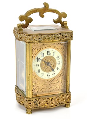 Lot 212 - A late 19th century brass cased carriage clock,...