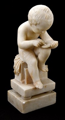 Lot 441 - A 19th century carved alabaster figure...