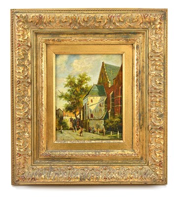 Lot 1684 - UNATTRIBUTED; Dutch oil on panel, figures in...