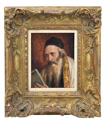 Lot 1649 - HARRY WYSOCKI; oil on panel, 'The Rabbi', 24 x...
