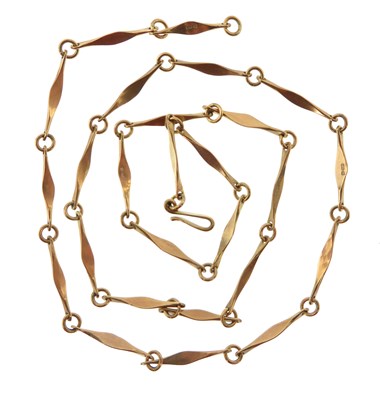 Lot 1015 - A 9ct gold twist link necklace, length 51cm,...