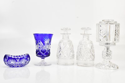 Lot 1234 - A small collection of glass including blue...