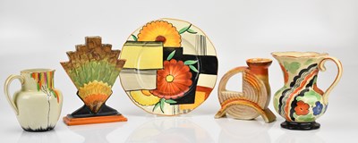 Lot 1504 - CROWN DEVON; an Art Deco hand painted plate...