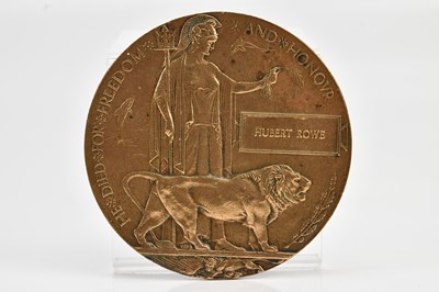Lot 1194 - A World War I bronze memorial plaque awarded...