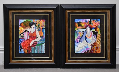 Lot 1018 - PATRICIA GOVEZENSKY; two watercolours on paper,...