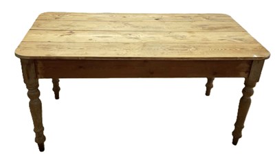 Lot 837 - A pine plank top kitchen table, height 72cm,...
