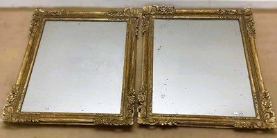 Lot 806 - A pair of 19th century gilt wall mirrors, 79 x...