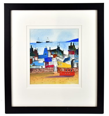 Lot 696 - SUE HOWELLS; pastel, 'Coastal', signed lower...
