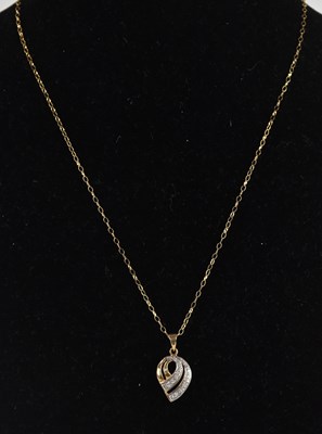 Lot 1357 - A 9ct yellow gold dainty necklace with hoop...