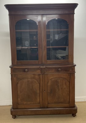 Lot 838 - A Victorian mahogany bookcase cabinet, the...