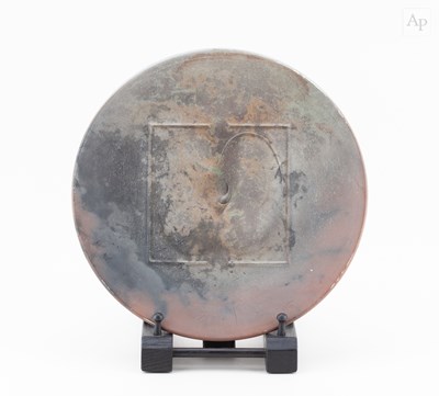 Lot 135 - DAVE COHEN (1932-2018); a raku plate with...