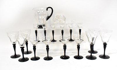 Lot 691 - A set of mid-20th century cut glass wine...