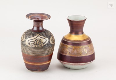 Lot 397 - MARY RICH (1940-2022); a porcelain bottle with...
