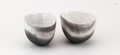 Lot 27 - ANNE JAMES (1937-2025); a pair of raku bowls...