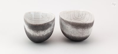 Lot 27 - ANNE JAMES (1937-2025); a pair of raku bowls...