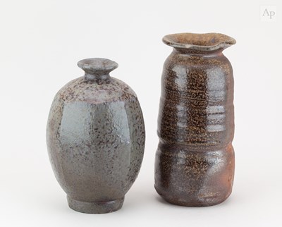 Lot 108 - CLAYTON AMEMIYA; a faceted wood fired...